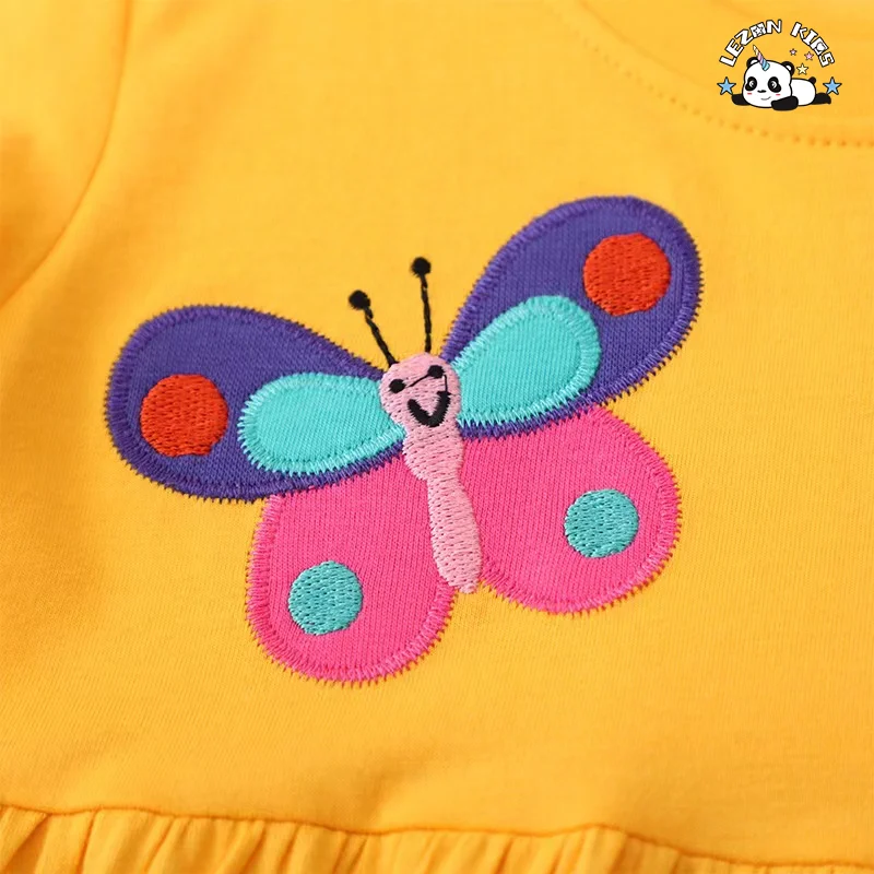 LEZONKIDS - Custom OEM Summer Short Sleeve Toddler Girl Soft Cotton Girls Casual Dress